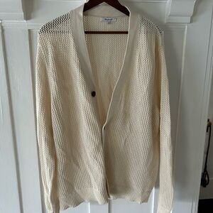 Cream Open-Knit Men’s Sweater